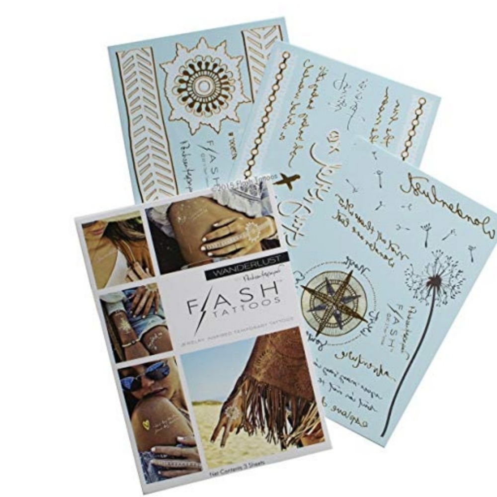 Flash Tattoos Authentic Metallic Temporary